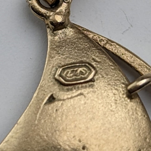 復古 9 克拉金葉吊墜項鍊