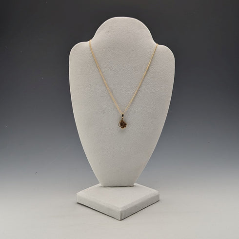 復古 9 克拉金葉吊墜項鍊