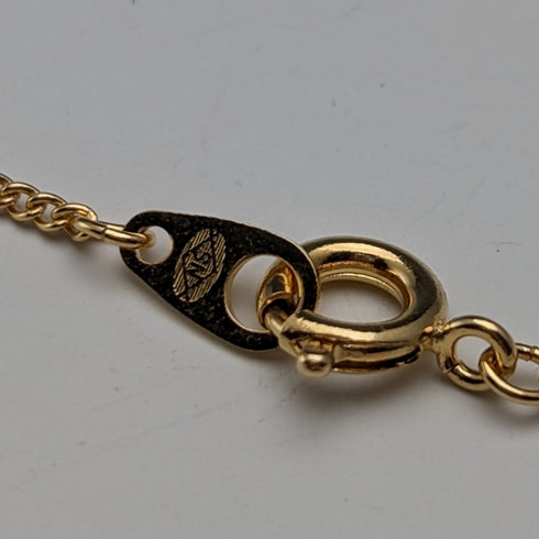 復古 9 克拉金葉吊墜項鍊