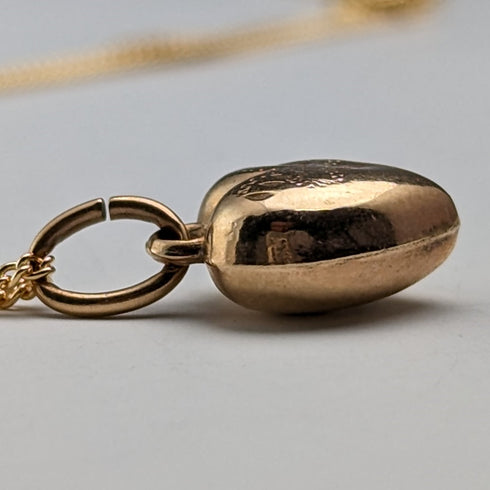 1963 英國復古 9 克拉金心形吊飾項鍊