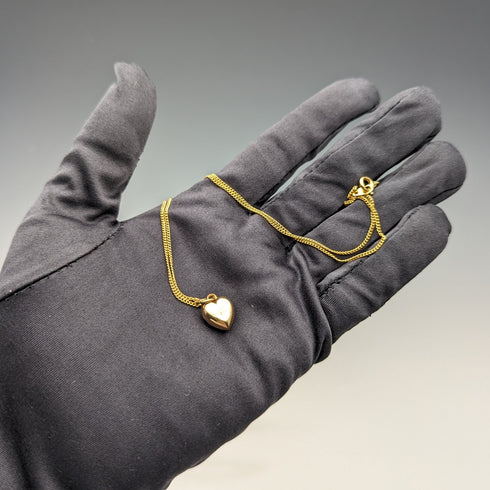 1963 英國復古 9 克拉金心形吊飾項鍊