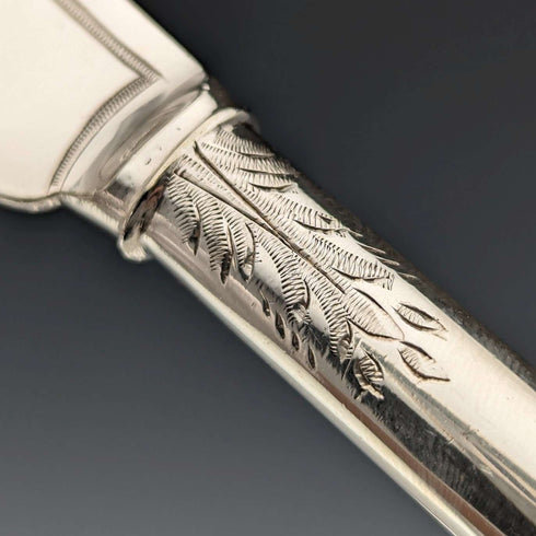 Antique British silver plate cutlery set of 6 by Allen & Darwin