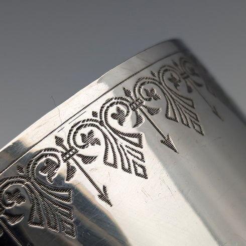 Antique French 950 Sterling Silver Napkin Rings, Pair, 86g