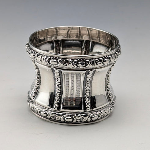 French antique 950 sterling silver napkin ring 28g