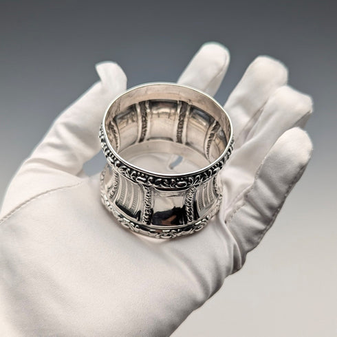 French antique 950 sterling silver napkin ring 28g