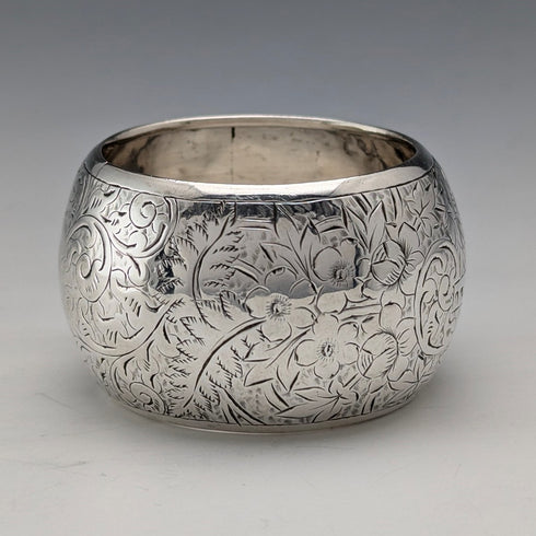 1888 British antique sterling silver napkin ring, 17g, Nathan & Hayes