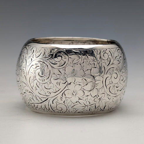 1888 British antique sterling silver napkin ring, 17g, Nathan & Hayes