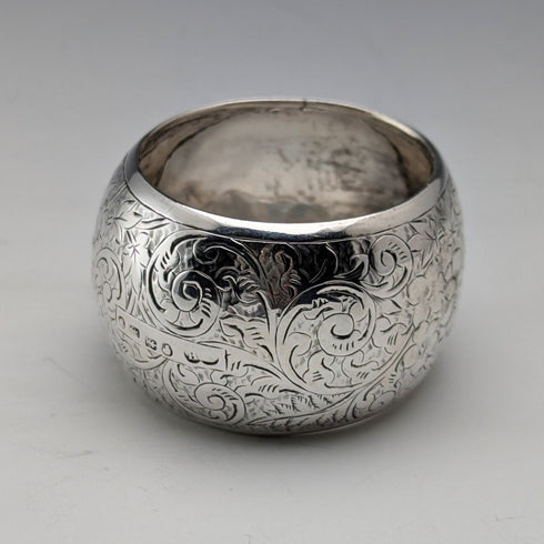 1888 British antique sterling silver napkin ring, 17g, Nathan & Hayes
