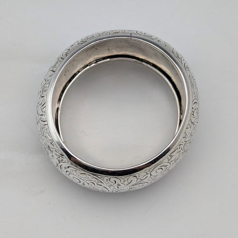 1888 British antique sterling silver napkin ring, 17g, Nathan & Hayes