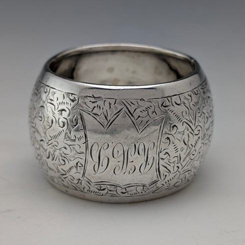 1886 British antique sterling silver napkin ring, 22g