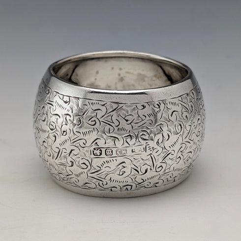 1886 British antique sterling silver napkin ring, 22g