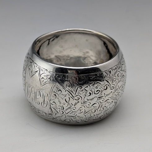 1886 British antique sterling silver napkin ring, 22g