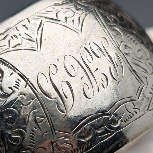 1886 British antique sterling silver napkin ring, 22g