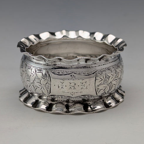 1898 British antique sterling silver napkin ring, 16g, Minshull & Latimer
