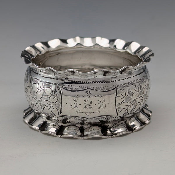 1898 British antique sterling silver napkin ring, 16g, Minshull & Latimer