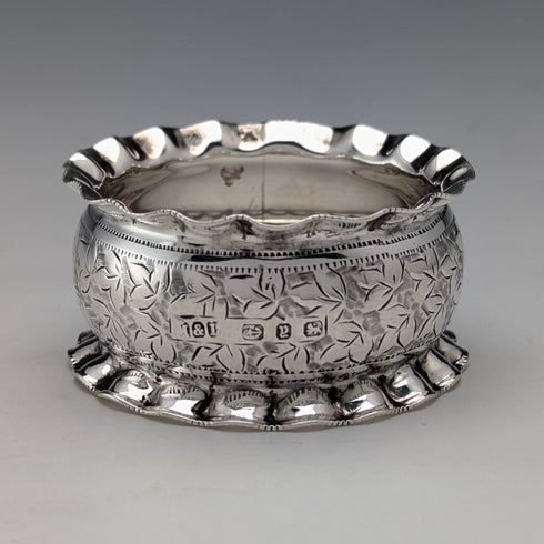 1898 British antique sterling silver napkin ring, 16g, Minshull & Latimer