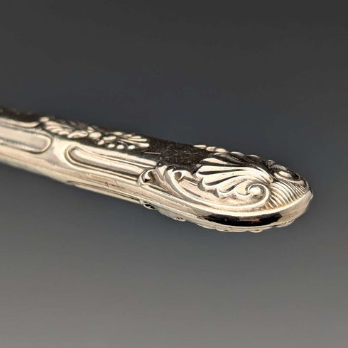1890 British antique sterling silver dessert cutlery pair 67g Walker & Hall