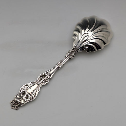 Circa 1900 American antique sterling silver dessert spoon 36g Whiting Manufacturing