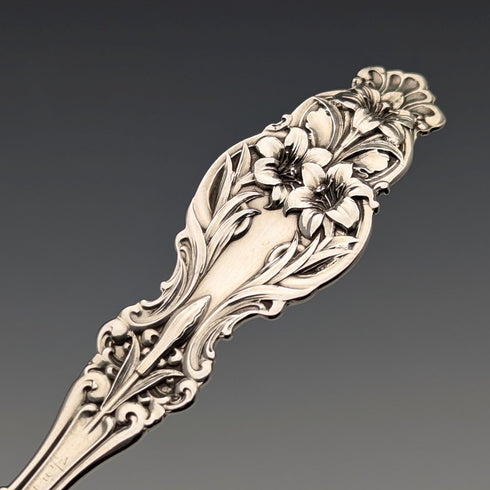 Circa 1900 American antique sterling silver dessert spoon 36g Whiting Manufacturing