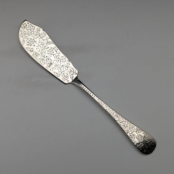 Circa 1895 British antique sterling silver butter knife 48g Wakely & Wheeler