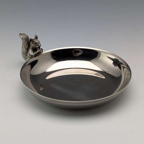 Vintage British silver plate squirrel decorated nut dish M&R