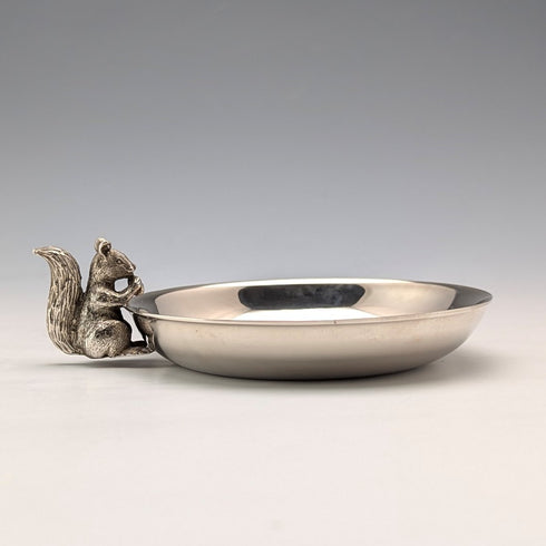 Vintage British silver plate squirrel decorated nut dish M&R