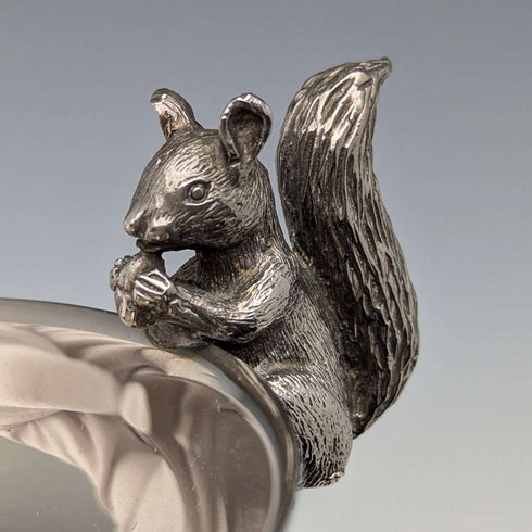 Vintage British silver plate squirrel decorated nut dish M&R