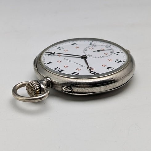 約 1918 年古董 IWC 沙夫豪森懷錶鎳銀錶殼翻新