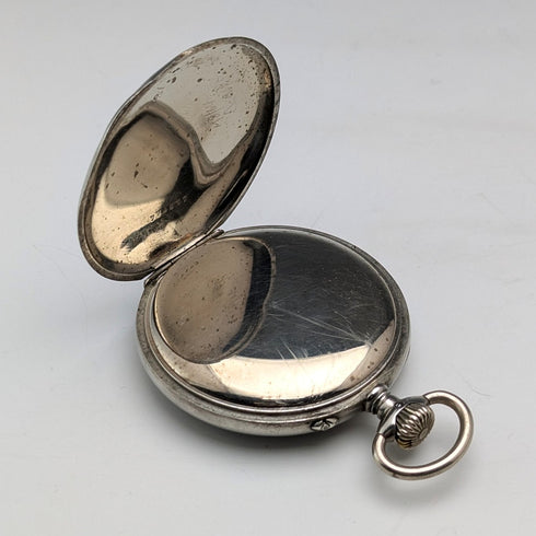 約 1918 年古董 IWC 沙夫豪森懷錶鎳銀錶殼翻新