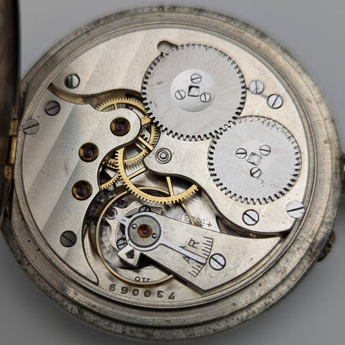 約 1918 年古董 IWC 沙夫豪森懷錶鎳銀錶殼翻新