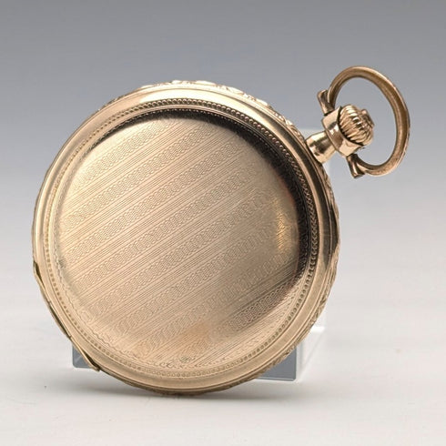 Circa 1930 German Junghans pocket watch with gold-plated hunter case, refurbished