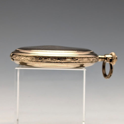 Circa 1930 German Junghans pocket watch with gold-plated hunter case, refurbished