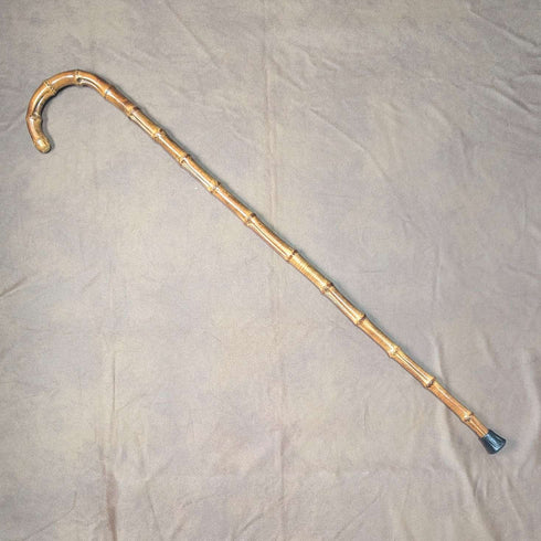 アンティーク 紳士用 バンブー 曲がりハンドルステッキ 杖 87cm