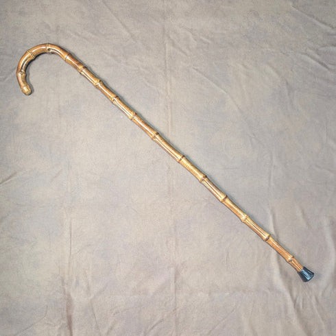 アンティーク 紳士用 バンブー 曲がりハンドルステッキ 杖 87cm