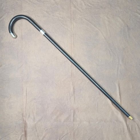 1933年 英国ヴィンテージ 紳士用 純銀装飾 曲がりハンドル ステッキ 杖 82cm