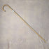 1918 British antique gentleman's walking stick, 91cm, embossed pure silver decoration, curved handle