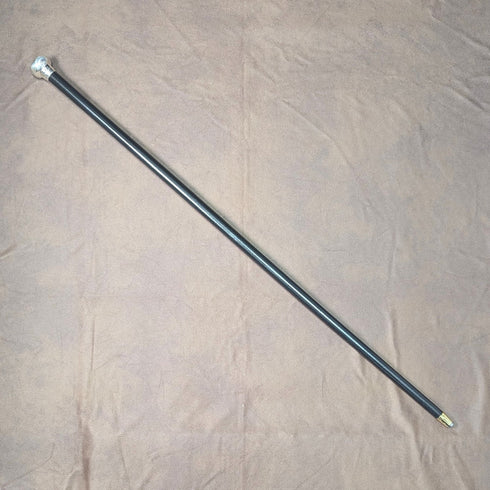 1926年 英国ヴィンテージ 紳士用 純銀製 丸ハンドル ステッキ 杖 90cm