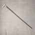 1897 British antique gentleman's pure silver decorated L-shaped horn handle walking stick 83cm