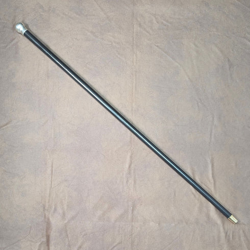 1923年 英国アンティーク 紳士用 純銀製 丸ハンドル ステッキ 杖 88cm