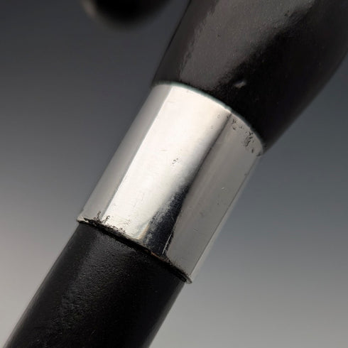 ヴィンテージ 紳士用 クロップハンドル ステッキ ブラックシャフト 杖 90cm