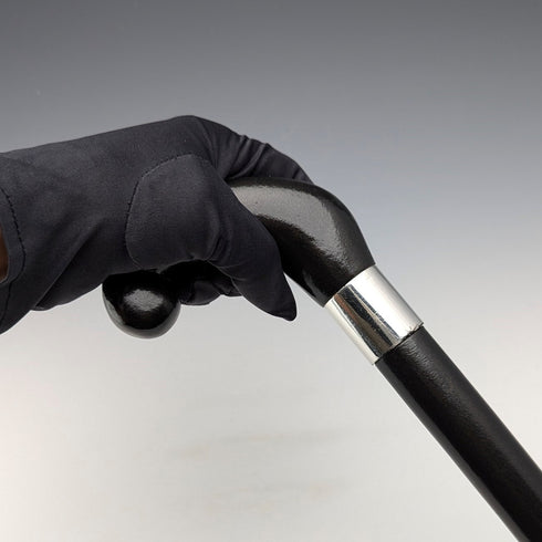 ヴィンテージ 紳士用 クロップハンドル ステッキ ブラックシャフト 杖 90cm