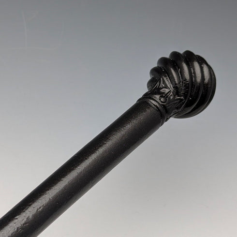 アンティーク 紳士用 ガドルーン彫刻 丸ハンドル ステッキ 杖 88cm