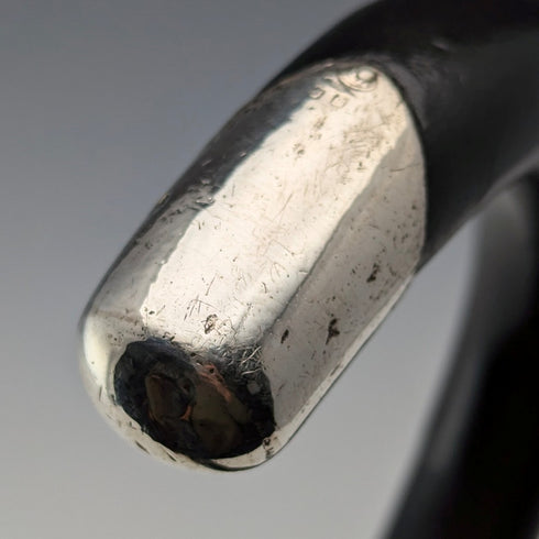 1933年 英国ヴィンテージ 紳士用 純銀装飾 曲がりハンドル ステッキ 杖 82cm