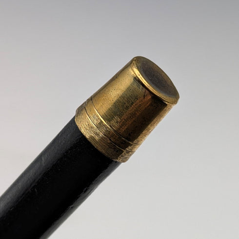 1933年 英国ヴィンテージ 紳士用 純銀装飾 曲がりハンドル ステッキ 杖 82cm