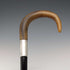 Vintage Gentleman's Sterling Silver Decorated Curved Horn Handle Walking Stick 86cm