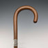 1918 British antique gentleman's walking stick, 91cm, embossed pure silver decoration, curved handle
