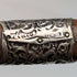 1918 British antique gentleman's walking stick, 91cm, embossed pure silver decoration, curved handle