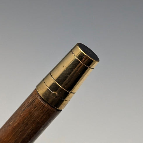 1918年 英国アンティーク 紳士用 浮彫純銀装飾 曲がりハンドル ステッキ 杖 91cm