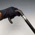 Circa 1910 British antique gentleman's pure silver decorated horn handle walking stick 91cm