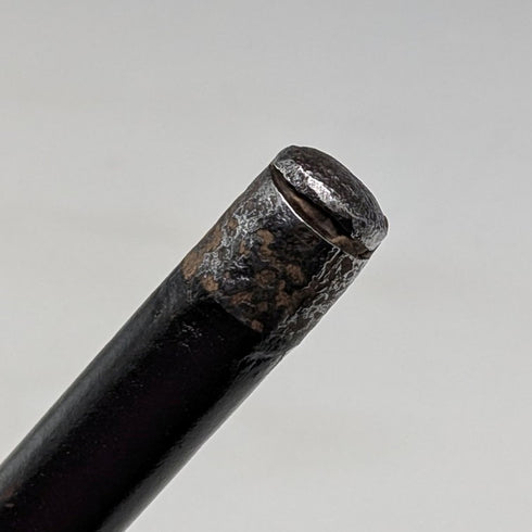 1897年 英国アンティーク 紳士用 純銀装飾 L字ホーンハンドル ステッキ 杖 83cm